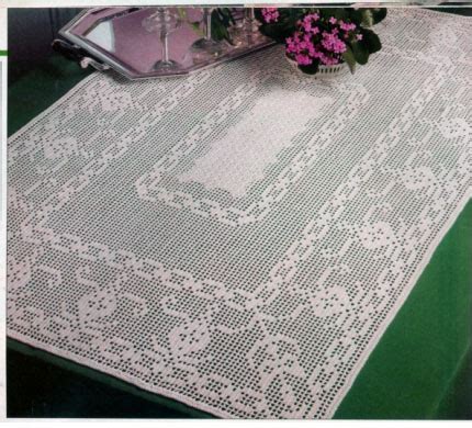 Crochet: Rectangular tablecloth fillet crochet