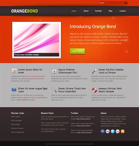 Orange Bond - Free HTML CSS Templates