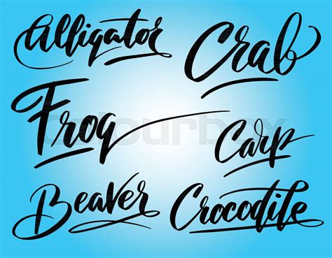 frog and crab calligraphy | Stock vector | Colourbox