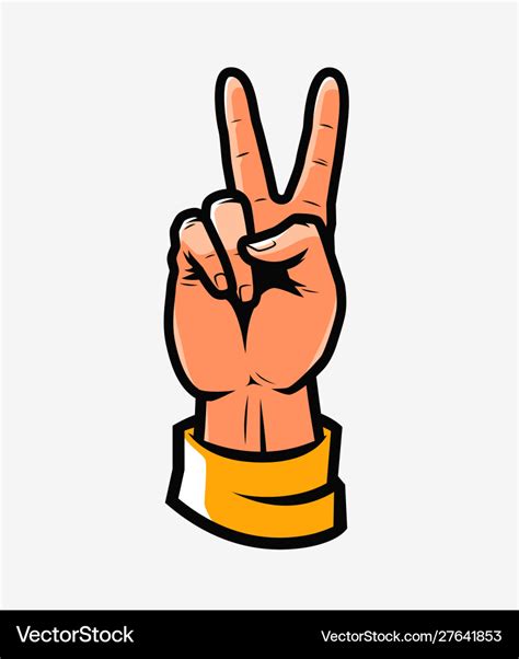 Victory or peace symbol hand gesture Royalty Free Vector