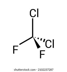 Chemical Structure Dichlorodifluoromethane Freon12 Ccl2f2 Stock Vector (Royalty Free) 2102237287