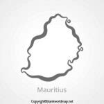 Printable Blank Mauritius Map Outline, Transparent Map