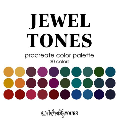 Jewel Tones Color Palette Procreate Palette Procreate | Etsy | Jewel tone color palette, Jewel ...