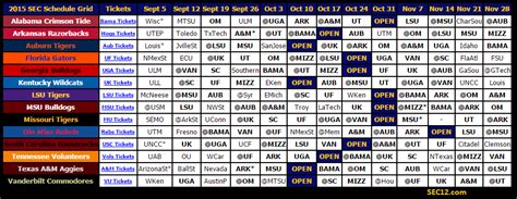 2015 SEC Football Schedule - SEC12.com - SEC Football