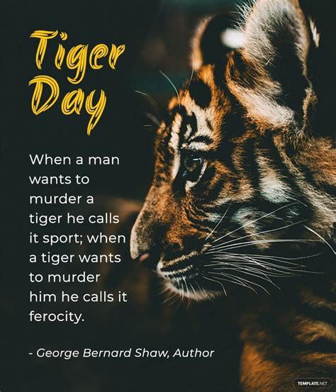 International Tiger Day Quote Template in PSD - Download | Template.net | Tiger quotes, Quote ...