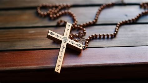 Premium AI Image | cross of bible on a wooden background