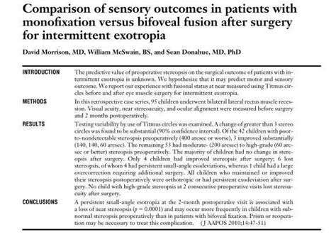 Surgery for Intermittent Exotropia?