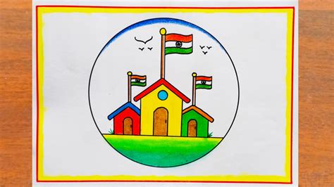 Har Ghar Tiranga Drawing Easy Steps // Har Ghar Tiranga Poster Drawing Easy Steps // Har Ghar ...