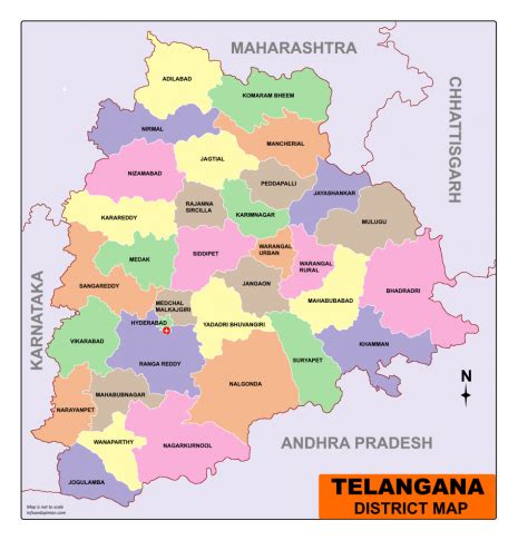 Telangana Map-Download Free PDF Map Of Telangana - Infoandopinion