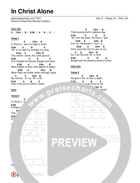 In Christ Alone Chords PDF (Shane & Shane / The Worship Initiative) - PraiseCharts