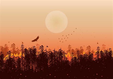 Forest Fires Illustration Silhouette Vector 154899 Vector Art at Vecteezy