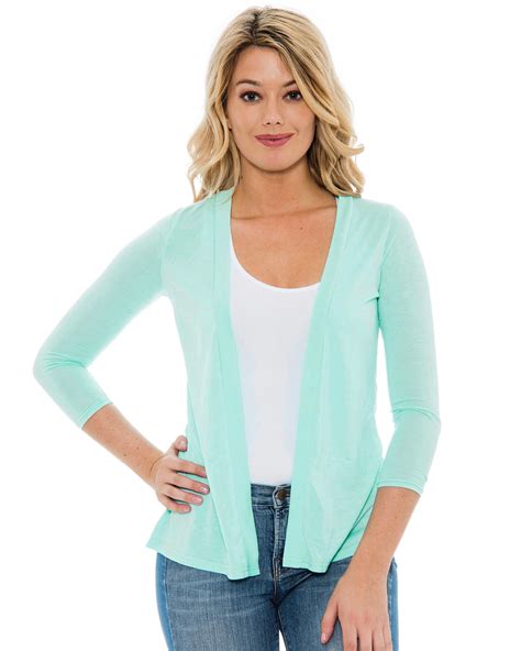 Women's 3/4 Sleeve Snap Button Front Ribbed Detail V Neck, 58% OFF