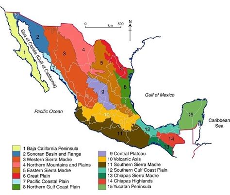 Mexico's 15 physiographic regions | Geo-Mexico, the geography of Mexico