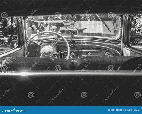 View Close Up Detail with the Dashboard Interior of a Vintage Citroen Traction Avant Editorial ...