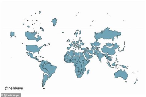 Clever 'to scale' chart reveals the true size of Earth's countries | Daily Mail Online