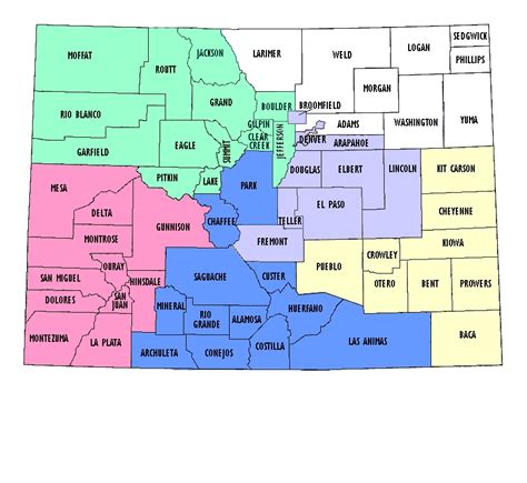 Colorado County Map Printable