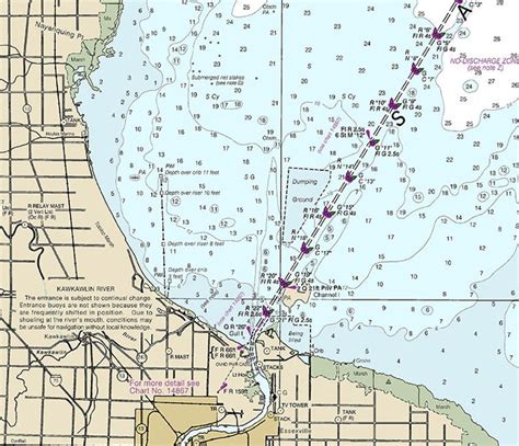 2014 Nautical Map of Saginaw Bay Lake Huron Michigan - Etsy