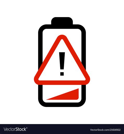 Low battery indicator notice icon low Royalty Free Vector