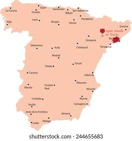 Map Region Penedes Spain Stock Vector (Royalty Free) 244655683 | Shutterstock