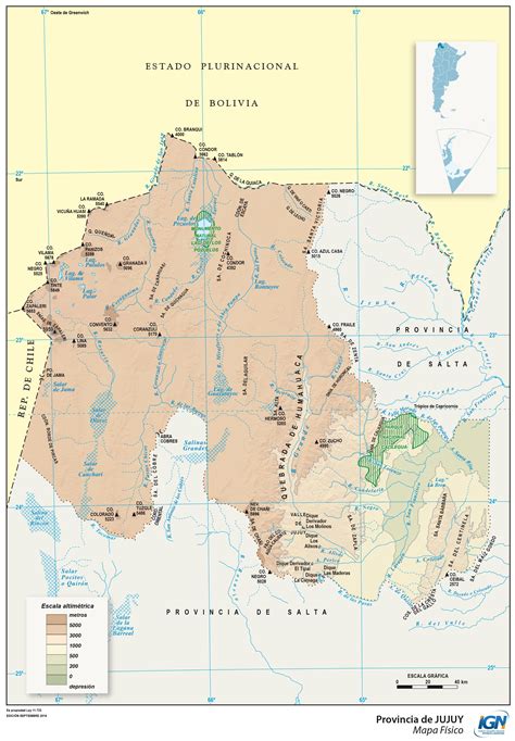 Jujuy - Physical map of the Province of Jujuy, Argentina | Gifex