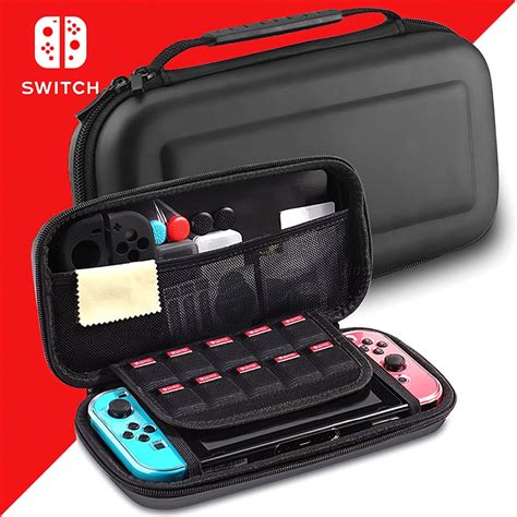 Carrying Case for Nintendo Switch with 10 Games Cards Holder EVA Hard Shell Handbag for Nintendo ...