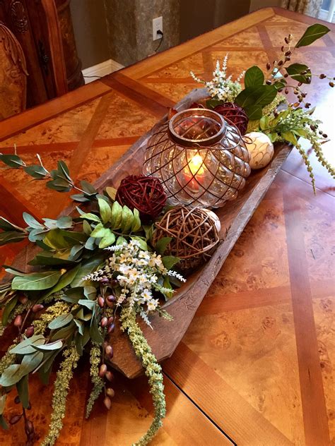 Rustic Dough Bowl Centerpiece #farmhouseinspiration | Thanksgiving decorations diy table ...
