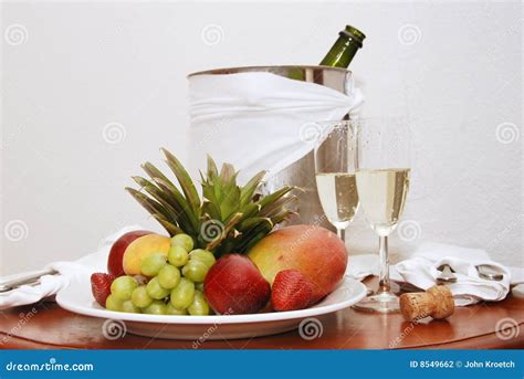 Fruit and Champagne stock photo. Image of pineapple, grape - 8549662