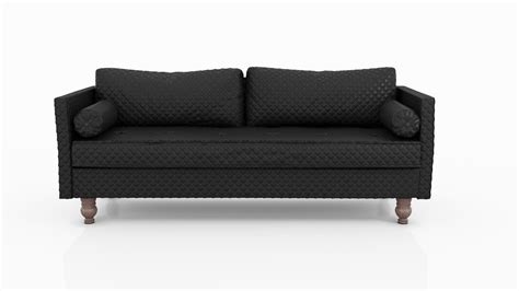 Sofa Bed Malik Quilted Black Leather | CGTrader