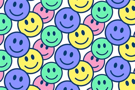 Free Vector | Colorful happy emoji pattern design