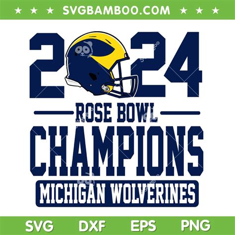 Michigan Rose Bowl Champions SVG PNG