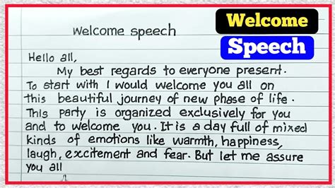 Welcome Speech for Freshers Party by Seniors in School or College | Welcome speech for juniors ...