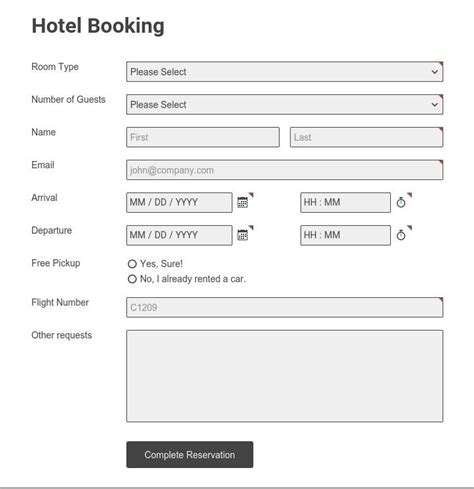 hotel-booking-form-sample – AbcSubmit