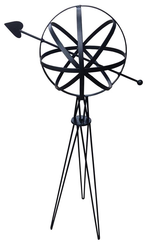 Metal Garden Sphere w/Hairpin Base - Black Finish 39" Tall - Perfect For Climbing Plants (#1323 ...