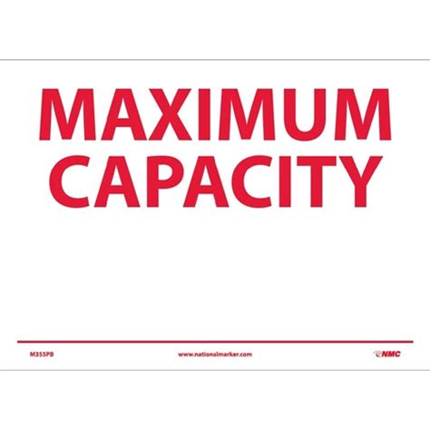 Maximum Capacity Sign (M355PB)