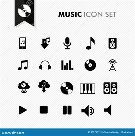 Music fresh icon set. stock vector. Illustration of music - 33271812