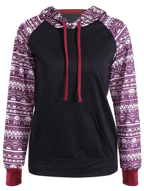 [69% OFF] Printed Big Pocket Pullover Hoodie | Rosegal