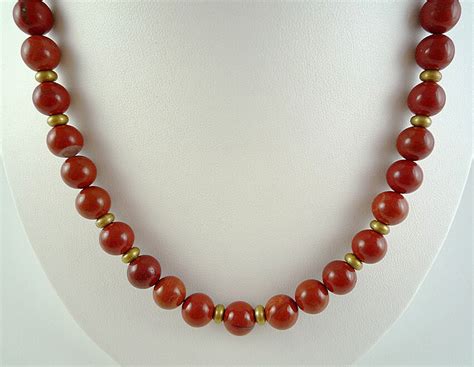 Red Jasper Necklace Gemstone Necklace Red Jasper Bead Necklace