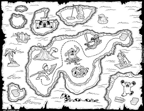 Treasure Map Black And White | Letter X | Pirate Treasure Maps inside Printable Kids Pirate ...
