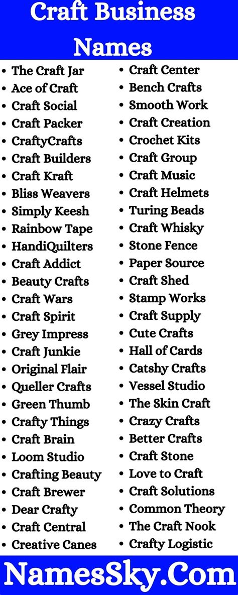 Craft Business Names (2022): 281+ Catchy Names For Craft Shop