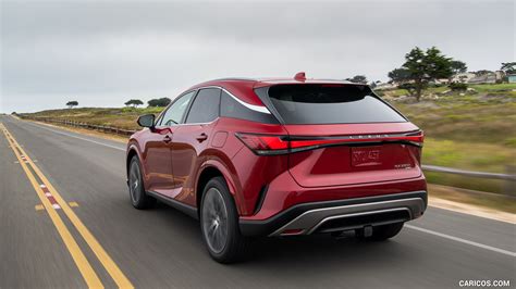 Lexus RX | 2023MY 350h AWD (Color: Red Mica) | Rear Three-Quarter