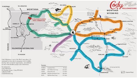 Scenic Byways | Cody Yellowstone | Scenic byway, National parks travel map, Yellowstone map