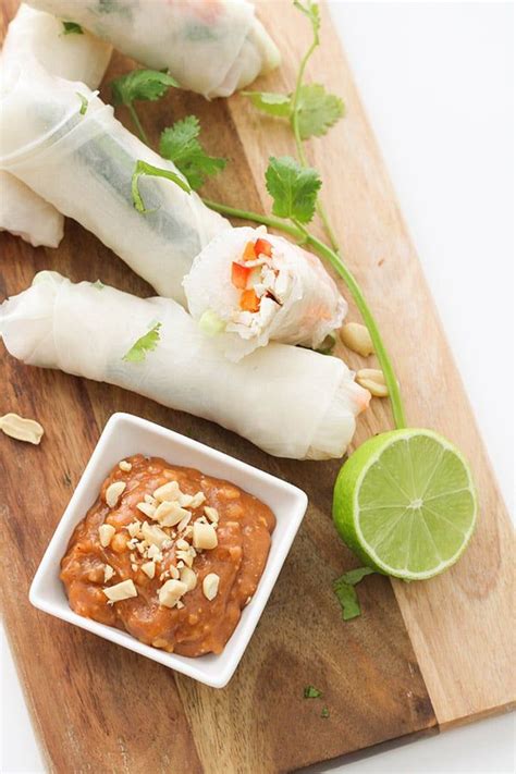 Vietnamese-inspired Chicken Rice Paper Rolls make a great light and healthy lunch or dinner on ...