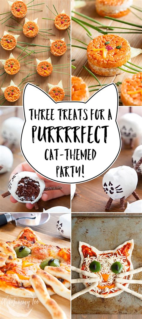 A cat themed party with kitten-like sandwiches, happy cat pizza and ...