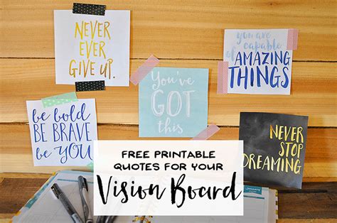 Free Printable Quotes for a Vision Board - Our Handcrafted Life