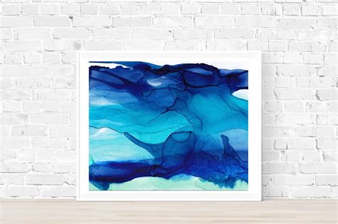 Dark Blue Art Print Abstract Painting Giclee Fine Art Print - Etsy