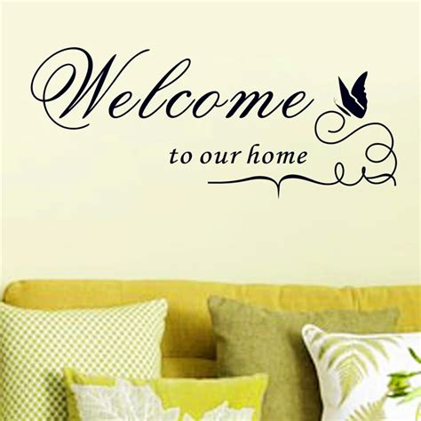 welcome to our home vinyl wall stickers quotes living room home indoor ...