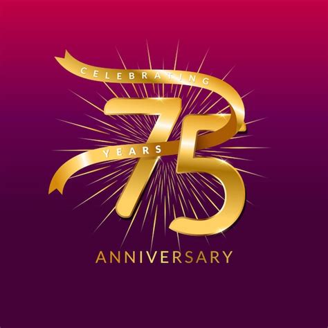 Premium Vector | 75 years anniversary vector banner template.birthday celebration banner with ...