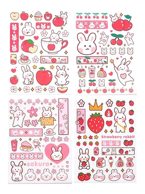 the stickers are all different colors and designs on this sheet, but there is no image to describe