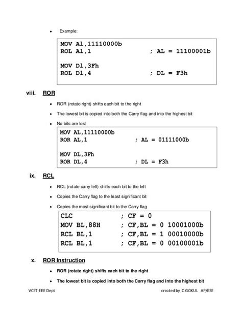 Instruction set of 8086 Microprocessor