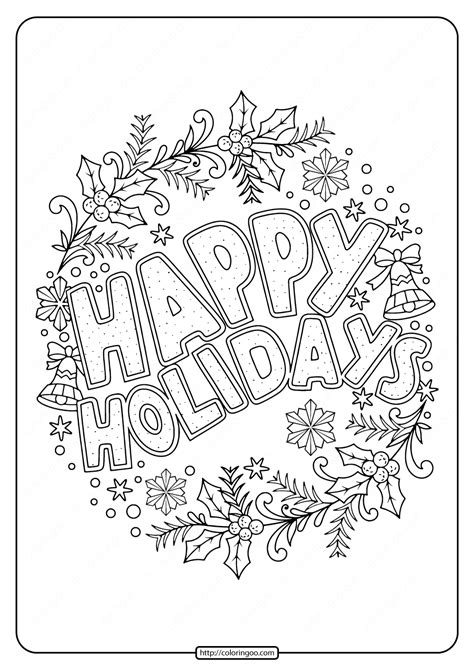 Happy Holidays Coloring Pages | Christmas coloring pages, Printable ...